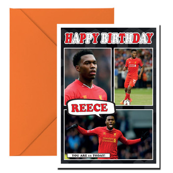 Personalised Daniel Sturridge Liverpool Football Birthday Card