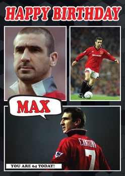 Personalised Eric Cantona Manchester United Football Birthday Card Personalised Eric Cantona Manchester United Football Birthday Card