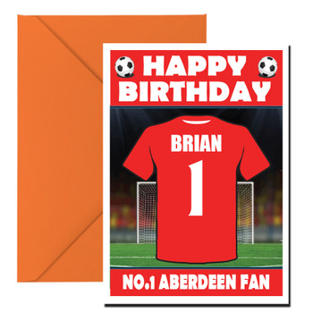 Personalised Football Fan Card Aberdeen Football Birthday Card