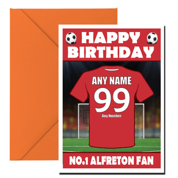 Personalised Football Fan Card Alfreton Football Birthday Card Personalised Football Fan Card Alfreton Football Birthday Card