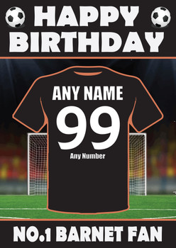 Personalised Football Fan Card Barnet Football Birthday Card Personalised Football Fan Card Barnet Football Birthday Card