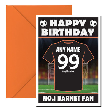 Personalised Football Fan Card Barnet Football Birthday Card Personalised Football Fan Card Barnet Football Birthday Card