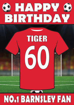 Personalised Football Fan Card Barnsley Football Birthday Card Personalised Football Fan Card Barnsley Football Birthday Card