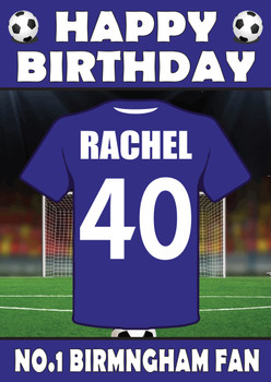 Personalised Football Fan Card Birmingham Football Birthday Card Personalised Football Fan Card Birmingham Football Birthday Card