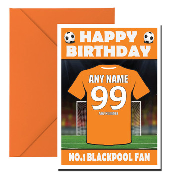 Personalised Football Fan Card Blackpool Football Birthday Card