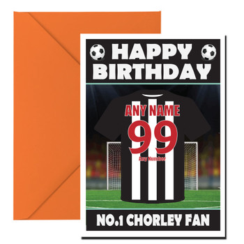 Personalised Football Fan Card Chorley Football Birthday Card
