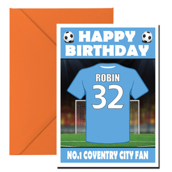 Personalised Football Fan Card Coventry City Football Birthday Card Personalised Football Fan Card Coventry City Football Birthday Card