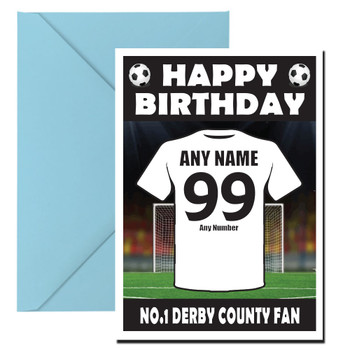 Personalised Football Fan Card Derby Football Birthday Card