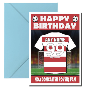 Personalised Football Fan Card Doncaster Rovers Football Birthday Card Personalised Football Fan Card Doncaster Rovers Football Birthday Card
