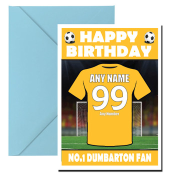 Personalised Football Fan Card Dumbarton Football Birthday Card Personalised Football Fan Card Dumbarton Football Birthday Card