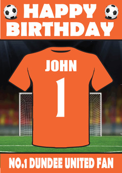 Personalised Football Fan Card Dundee United Football Birthday Card Personalised Football Fan Card Dundee United Football Birthday Card