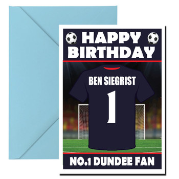 Personalised Football Fan Card Dundee Football Birthday Card Personalised Football Fan Card Dundee Football Birthday Card