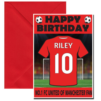 Personalised Football Fan Card Fc United Of Manchester Football Birthday Card Personalised Football Fan Card Fc United Of Manchester Football Birthday Card