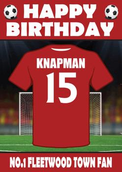 Personalised Football Fan Card Fleetwood Town Football Birthday Card Personalised Football Fan Card Fleetwood Town Football Birthday Card