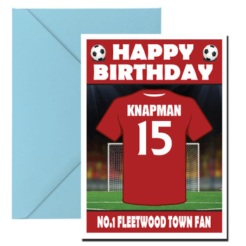 Personalised Football Fan Card Fleetwood Town Football Birthday Card Personalised Football Fan Card Fleetwood Town Football Birthday Card