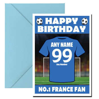 Personalised Football Fan Card France Football Birthday Card