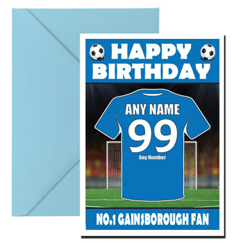 Personalised Football Fan Card Gainsborough Football Birthday Card