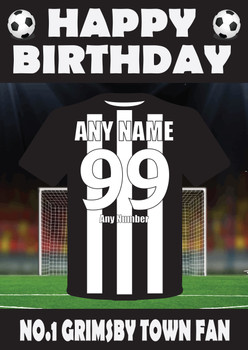 Personalised Football Fan Card Grimsby Town Football Birthday Card Personalised Football Fan Card Grimsby Town Football Birthday Card