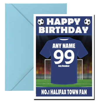 Personalised Football Fan Card Halifax Town Football Birthday Card Personalised Football Fan Card Halifax Town Football Birthday Card