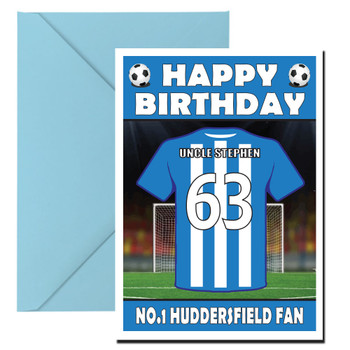 Personalised Football Fan Card Huddersfield Football Birthday Card Personalised Football Fan Card Huddersfield Football Birthday Card