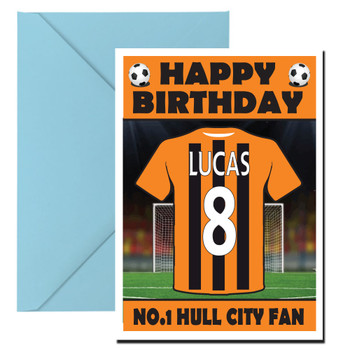 Personalised Football Fan Card Hull City Football Birthday Card