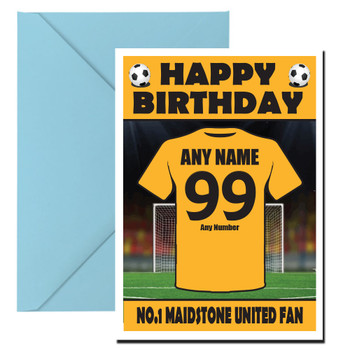 Personalised Football Fan Card Maidstone United Football Birthday Card Personalised Football Fan Card Maidstone United Football Birthday Card