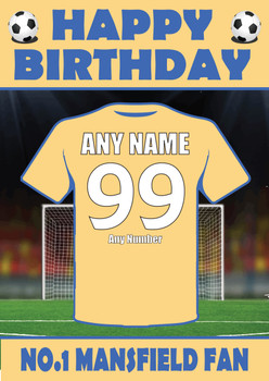 Personalised Football Fan Card Mansfield Football Birthday Card