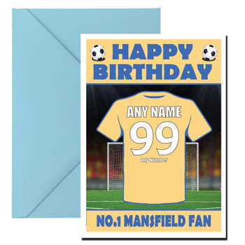 Personalised Football Fan Card Mansfield Football Birthday Card