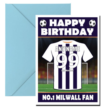 Personalised Football Fan Card Milwall Football Birthday Card Personalised Football Fan Card Milwall Football Birthday Card
