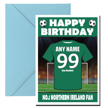 Personalised Football Fan Card Northern Ireland Football Birthday Card