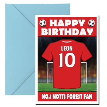 Personalised Football Fan Card Notts Forest Football Birthday Card
