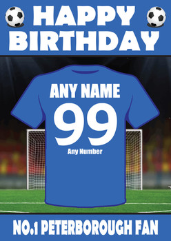 Personalised Football Fan Card Peterborough Football Birthday Card Personalised Football Fan Card Peterborough Football Birthday Card