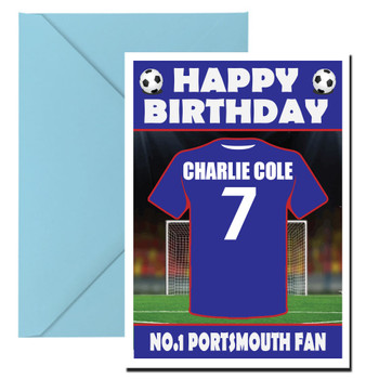 Personalised Football Fan Card Portsmouth Football Birthday Card Personalised Football Fan Card Portsmouth Football Birthday Card