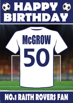 Personalised Football Fan Card Raith Rovers Football Birthday Card Personalised Football Fan Card Raith Rovers Football Birthday Card