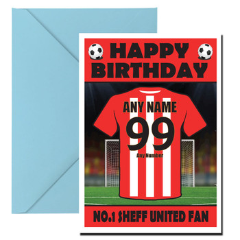 Personalised Football Fan Card Sheffield United Football Birthday Card Personalised Football Fan Card Sheffield United Football Birthday Card