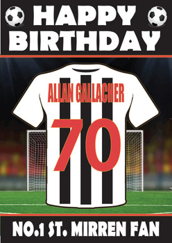 Personalised Football Fan Card St. Mirren Football Birthday Card