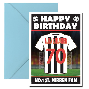 Personalised Football Fan Card St. Mirren Football Birthday Card