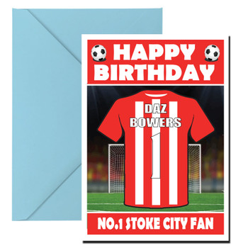 Personalised Football Fan Card Stoke City Football Birthday Card Personalised Football Fan Card Stoke City Football Birthday Card