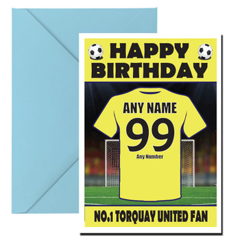 Personalised Football Fan Card Torquay United Football Birthday Card Personalised Football Fan Card Torquay United Football Birthday Card