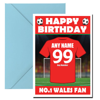 Personalised Football Fan Card Wales Football Birthday Card Personalised Football Fan Card Wales Football Birthday Card