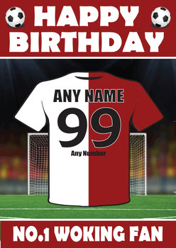 Personalised Football Fan Card Woking Football Birthday Card