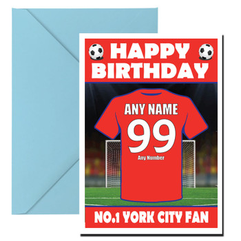 Personalised Football Fan Card York City Football Birthday Card Personalised Football Fan Card York City Football Birthday Card