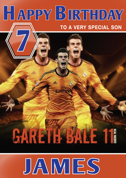 Personalised Gareth Bale Real Madrid Sports Football Birthday Card Sa