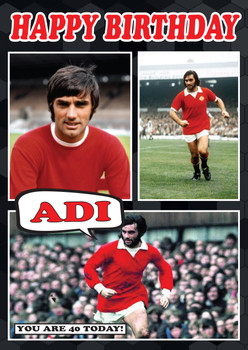 Personalised George Best Manchester United Ke Football Birthday Card Personalised George Best Manchester United Ke Football Birthday Card