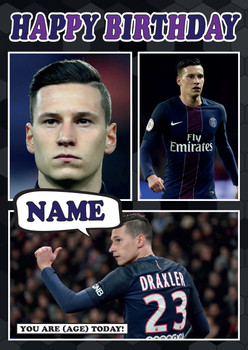 Personalised Julian Draxler Psg Football Birthday Card Personalised Julian Draxler Psg Football Birthday Card