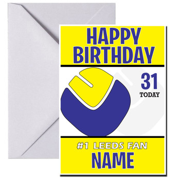Personalised Leeds Logo Football Birthday Card Personalised Leeds Logo Football Birthday Card