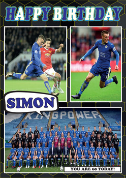 Personalised Leicester City Football Birthday Card Personalised Leicester City Football Birthday Card