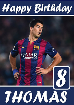 Personalised Luis Suarez Uruguayan Sports Football Birthday Card Sa