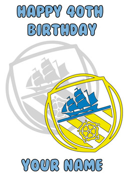 Personalised Man City Logo Football Birthday Card Personalised Man City Logo Football Birthday Card