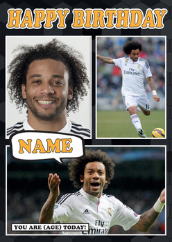 Personalised Marcelo Real Madrid Football Birthday Card Personalised Marcelo Real Madrid Football Birthday Card